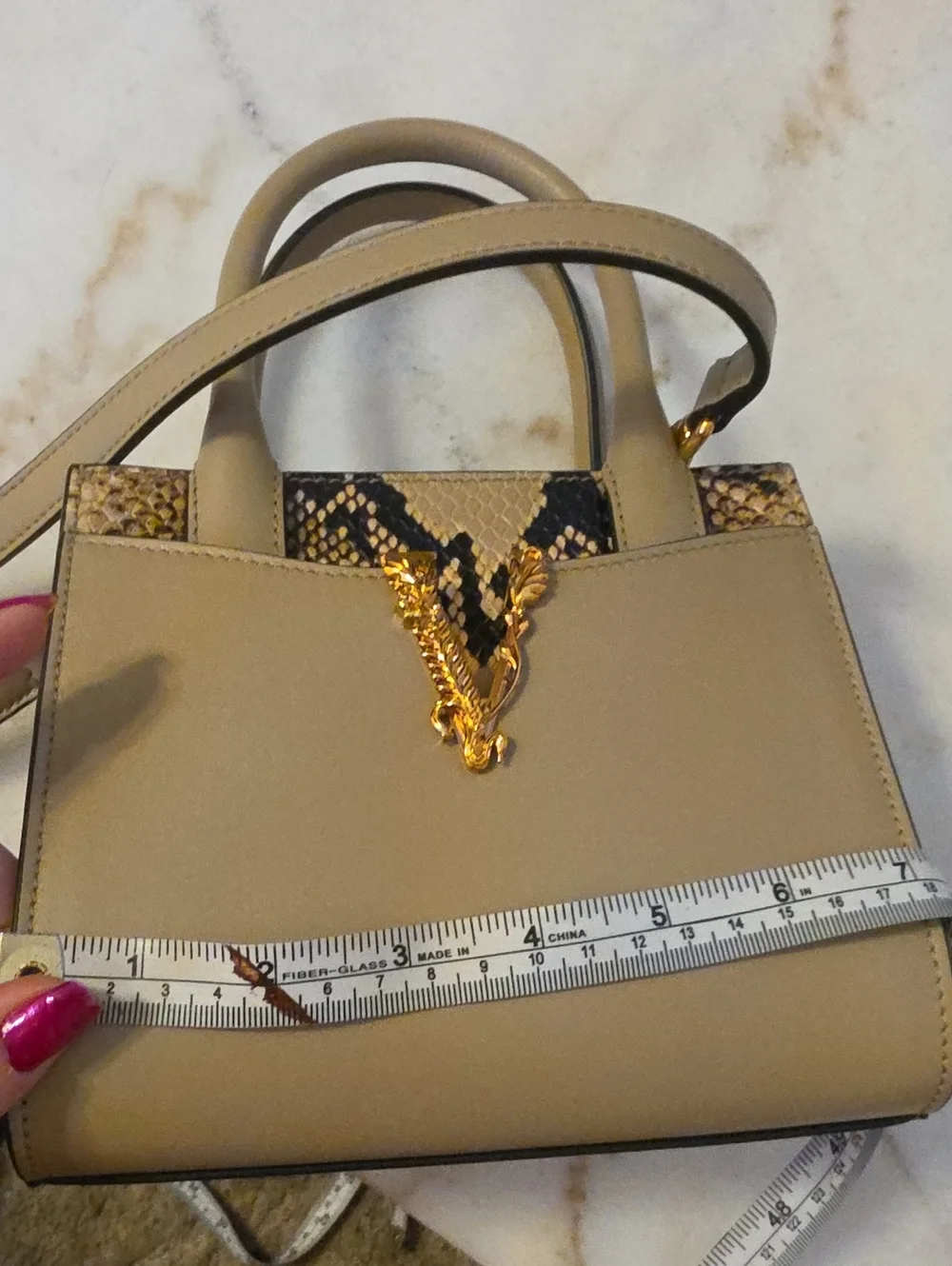 Versace Virtus Top-Handle 2Way Python Print Handbag EUC And COI